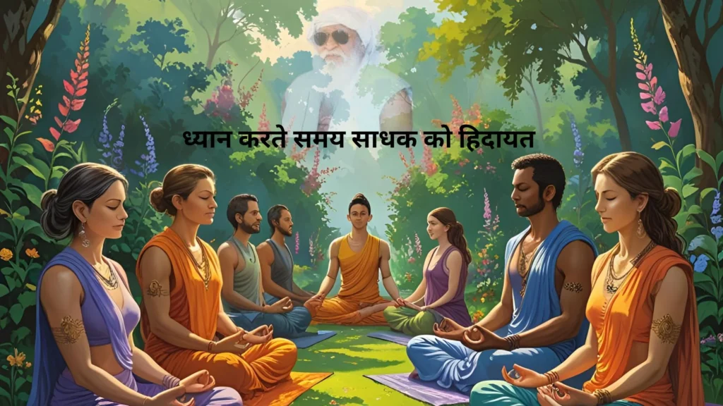 ध्यान करते समय साधक को हिदायत