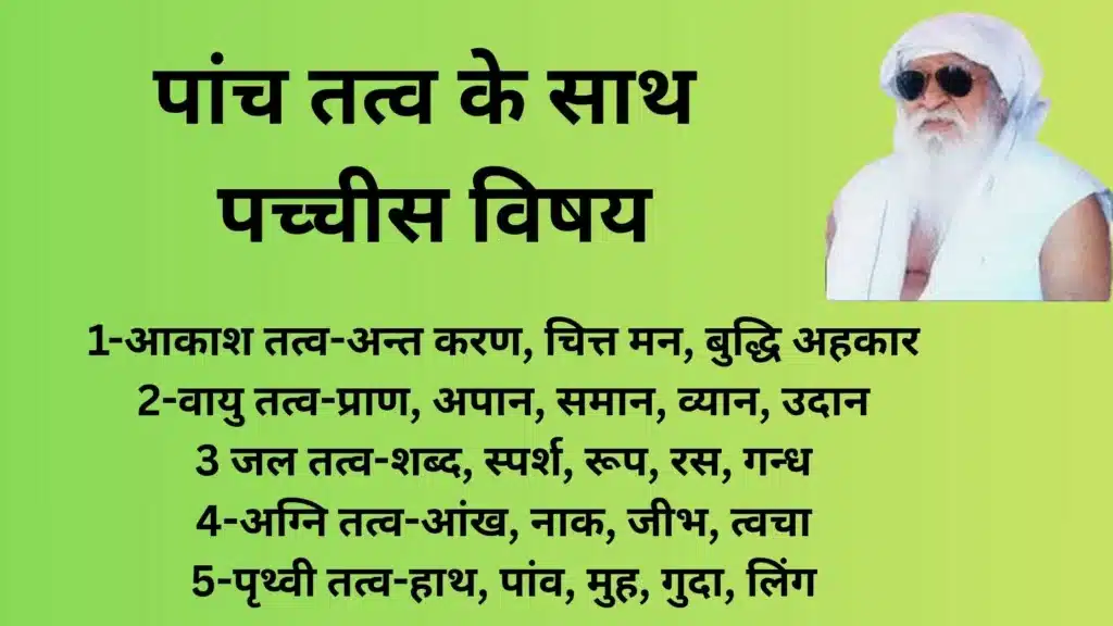 पांच तत्व के साथ पच्चीस विषय
